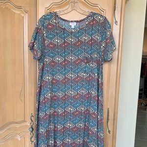 LuLaRoe Carly dress diamond pattern